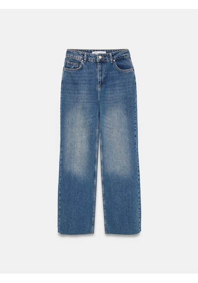 Dilvin 72378 %100 Pamuk Wide Leg Jean Kırmızı