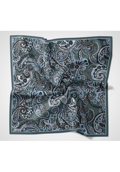 Silk Home Viskon Velora Eşarp Dört Mevsim Etro Desen Küf Yeşili 90x90 Çok Renkli