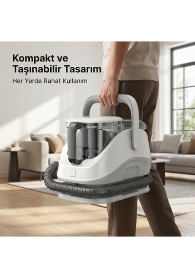 Halı Ve Koltuk Yıkama Makinesi, 650w Güçlü Motor Ve 12kpa Emiş Gücü, 1.4 Litre Su Kapasitesi, 2 Farklı Başlık