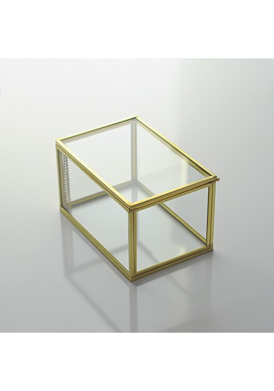 Cam Kutu Pirinç & Gold 15x10x8cm
