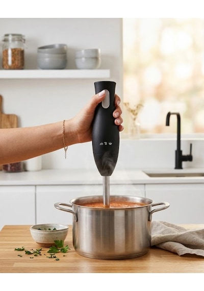 Paslanmaz Çelik Blender Ayağına Sahip Ergonomik El Blenderı Renkli