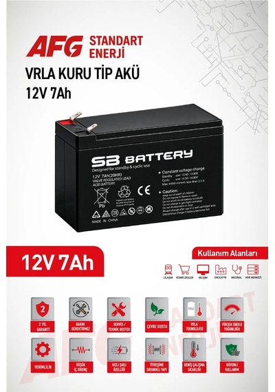 Sb Battery 12v 7ah Bakımsız Kuru Akü