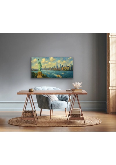 Özgürlük Heykeli Kanvas Tablo 60x120cm Çok Renkli