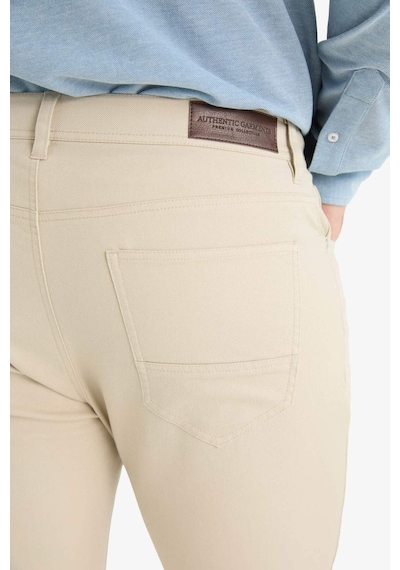 Defacto Slim Fit Dar Kesim Dar Paça Dokulu Pantolon E7959ax25aubg359 Bej