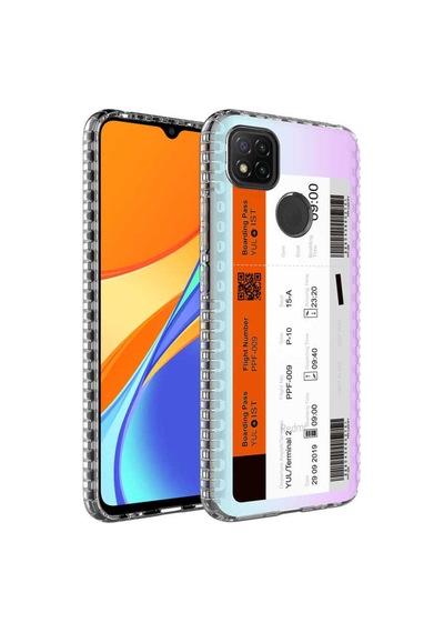 Xiaomi Redmi 9c Kılıf Airbag Kenarlı Renkli Desenli Silikon Zore Elegans Kapak NO1