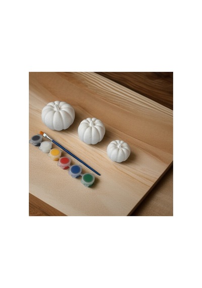 Pumpkin Kabak 3 Boy Büyük Orta Ve Küçük Boy Boyama Seti Taş Tozu Halloween
