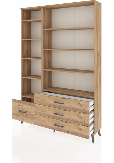Arges Dolap 9 Raflı 4 Çekmeceli 132x30x195 Çam-çam/çam Çam Arges Dolap 9 Raflı 4 Çekmeceli 132x30x195 Çam-çam/çam Çam