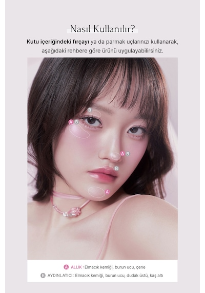 Allık Ve Aydınlatıcı Paleti + Fırça Seti Muzıgae Mansıon Dual Cheek Beam Set 01 Pure Pink 01 Pink