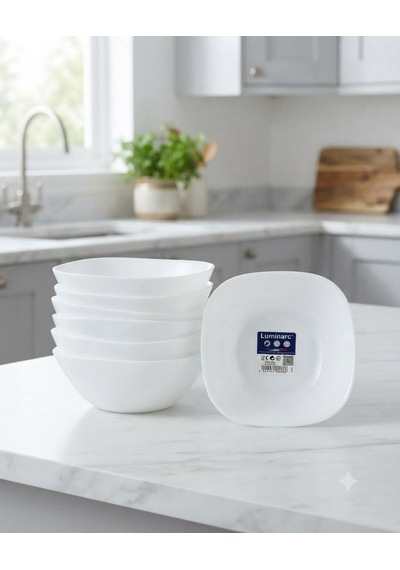 Cam Carıne Beyaz 6 Lı Çok Amaçlı Kase -14 Cm