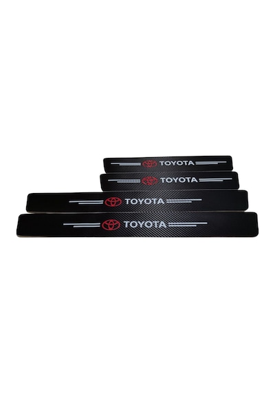 Toyota Logolu Karbon Kapı Eşiği Koruyucu Bant Folyo 4'lü Set