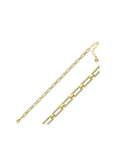 Casera's Gümüş Gold Kare Taşlı Kadın Bileklik Csr2184496 Gümüş