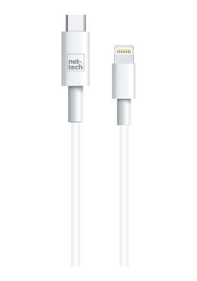 Nettech Nt-dc10 2.4a Plastik 100 Cm Type-c To Lightning Şarj Ve Data Kablosu Beyaz