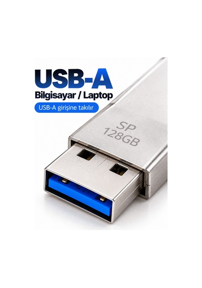 4in1 128gb Flash Bellek Usb Type-c Lightning Microusb Çoklu Giriş