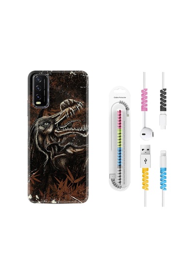 Vivo Y20 Kılıf Kablo Koruyuculu Jurassic 1705