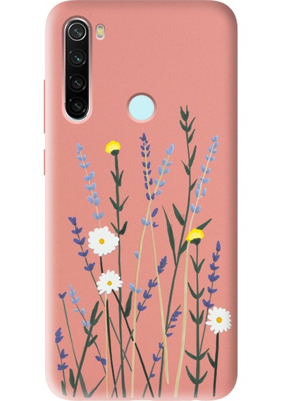 Xiaomi Redmi Note 8 Uyumlu Softy Lavenders Tasarımlı Pudra Lansman Telefon Kılıfı Pembe