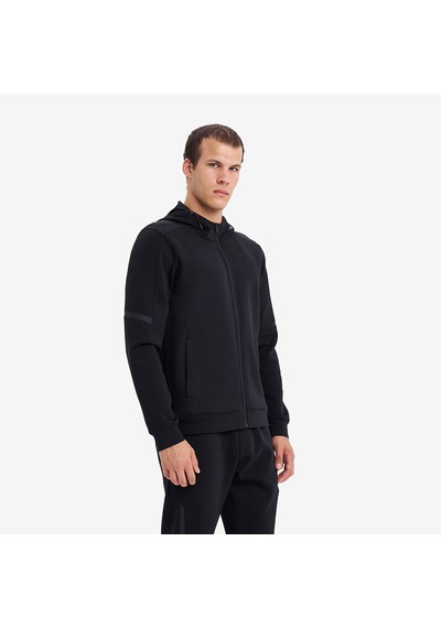 Lescon Siyah Erkek Fermuarlı Kapüşonlu Sweatshirt 26n-1101
