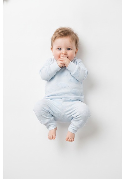 Tiffany Baby & Kids Puffy Cloudy Tasarımlı Pijama Takımı Mavi