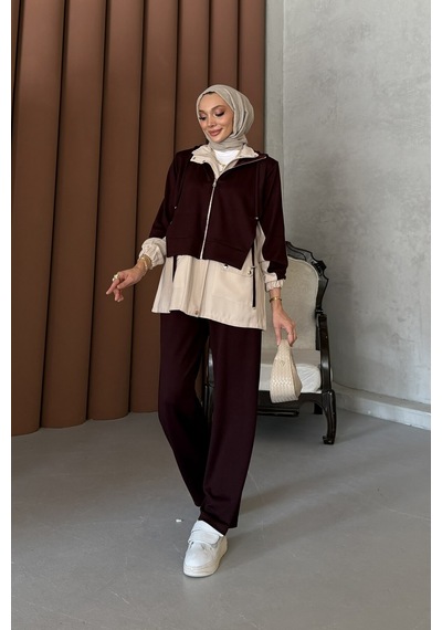 Riella Butik Alya Tesettür Takım Mürdüm