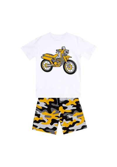 Motorcycle Erkek Çocuk Yazlık T-shirt Şort Takım