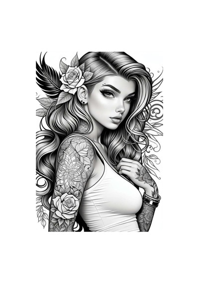 Güzel Kadınlar Tattoo Boyama Kitap Seti 3 Kitap