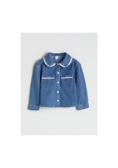 LC Waikiki Bebe Yaka Kız Çocuk Jean Ceket Lıght Blue Rodeo