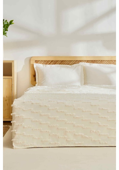 Kaşmir Home Ella Çift Kişilik Yatak Örtüsü Offwhite
