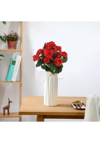 Yapay Çiçek Sardunya Demeti 40 25cm 1.kalite Kırmızı Koyu Balkon Çiçeği