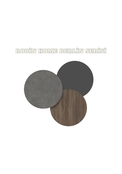 Robinhome Robin Home Berlin D Ofis Kitaplık Metal Ayaklı Kahve-Beton-Antras