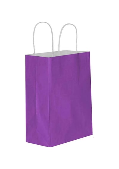 Lila Kraft Çanta Orta Boy 25x12x31 Cm 25 Adet