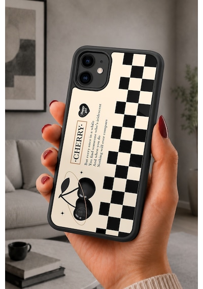 İphone 11 Uyumlu Cherry Desenli Kamera Korumalı Darbelere Dayanıklı Kılıf 1127-cherry-iphone11