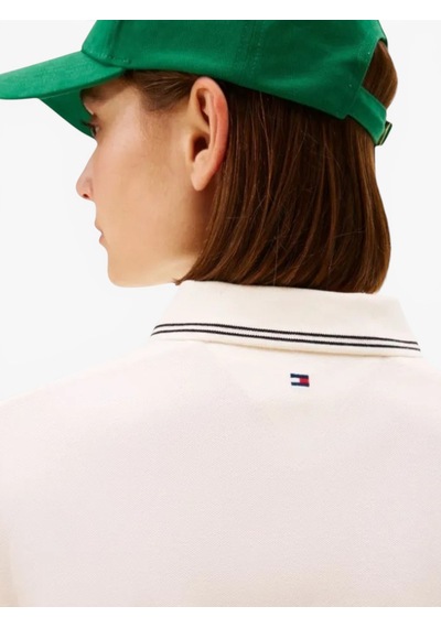 Tommy Hilfiger Th Scrıpt Lyocell Zıp Ss Polo Kadın Bej T-shirt - Ww0ww47853