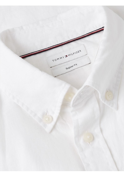 Tommy Hilfiger Pıgment Dyed Lı Solıd Rf Shırt Erkek Beyaz Gömlek - Mw0mw41530