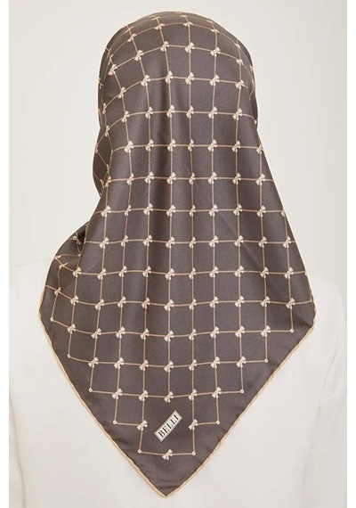 Belli Saf Twill İpek Eşarp 4006d Füme