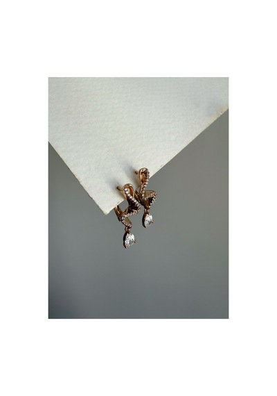 Çelik Rose Gold Taşlı Melisandre Küpe -kararma Yapmaz- Metalik