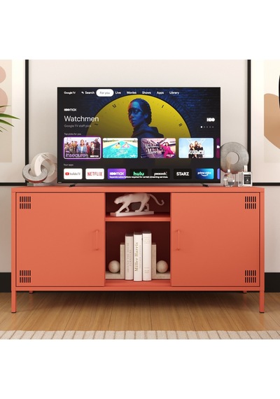 Tv Ünitesi, Tv Dolabı,2 Kapaklı, Açık Raflı 130,50 X 40 X 64,50 Cm Ral 3022 Somon Tv Ünitesi, Tv Dolabı,2 Kapaklı, Açık Raflı 130,50 X 40 X 64,50 Cm Ral 3022 Somon