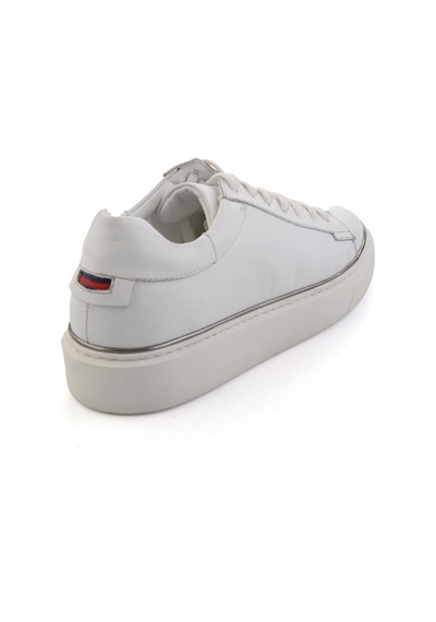 Beyaz Hakiki Deri Erkek Sneaker E01054202643 Beyaz