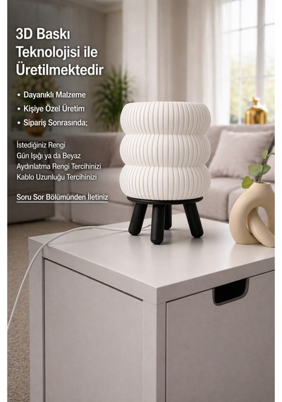Luno Model - Led Abajur - Masa Lambası - Usb 5v İle Çalışır - Slim Led Aydınlatması Dahildir - Dekoratif Lamba - Renk Seçenekli Çok Renkli