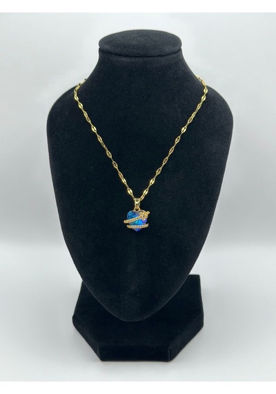 Arnes Jewelry Çelik Zirkon Taşlı Kalpli Kolye Ar482nes Gold