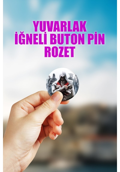 Assassin's Creed Video Oyun Bilgisayar Oyunu Çanta Süsü Rozet İğneli Buton Rozet Seti 1 Adet Çok Renkli