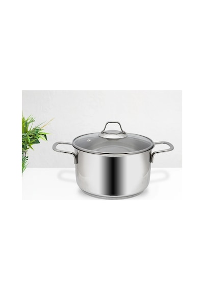 Gülsan Mega İnox 24cm Derin Tencere Cam Kapak Inox