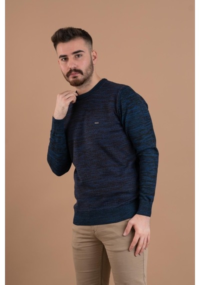 Dorss Slimfit Desenli Sıfır Yaka Erkek Triko Kazak