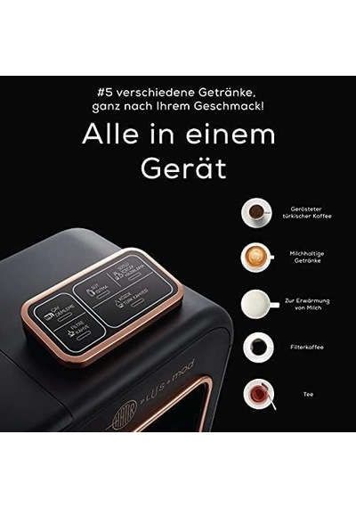 Hatır Plus Mod 5 İn 1 Kahve Makinesi Black Copper Çok Renkli