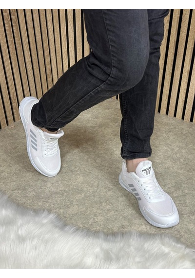 Günlük Erkek Sneaker Fileli Bağcıklı Rahat Esnek Dikiş Detaylı Yürüyüş Spor Ayakkabı 1453 Beyaz Gri Günlük Erkek Sneaker Fileli Bağcıklı Rahat Esnek Dikiş Detaylı Yürüyüş Spor Ayakkabı 1453 Beyaz Gri