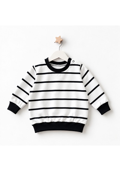 Bebe Bebek Sweatshirt Siyah - Beyaz