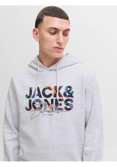 Jack & Jones Jack&jones Jjgeplas Sweat Hood Ln Sweatshırt Gri