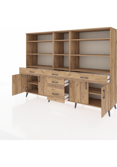 Hyperion Dolap 11 Raflı 5 Çekmeceli 4 Kapaklı 220x44x163 Çam-çam Çam-çam Hyperion Dolap 11 Raflı 5 Çekmeceli 4 Kapaklı 220x44x163 Çam-çam Çam-çam