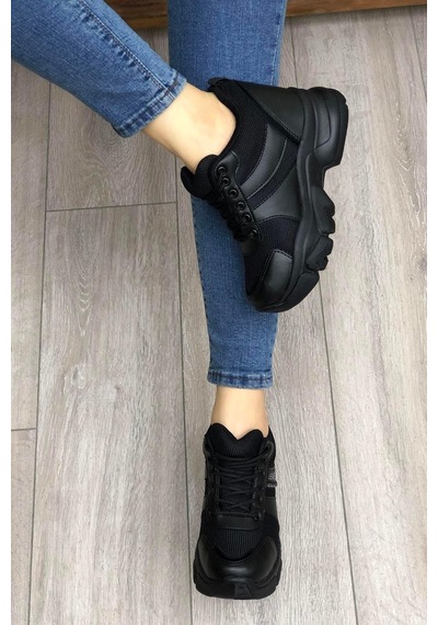 Flet 209 Siyah Kadın Spor Sneaker Siyah