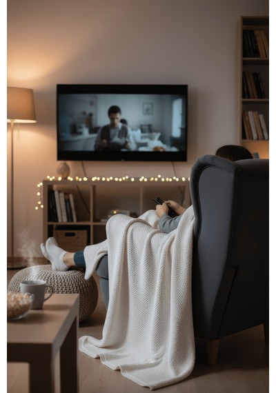 Yumuşak Örgü Battaniye Düz 130x170 Cm Krem Tek Kişilik Tv Battaniyesi Dekoratif Ve Hafif Krem