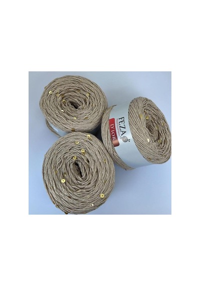 Pullu Örgü Ipi 304-sütlü Kahve Cotton-pamuk Ince Pullu Örgü Ipi % 75 Pamuk 100 Gr 310 M D'ior 1 Adet