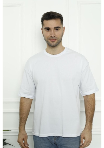 Tom John Erkek T-shirt Siyah Beyaz Oval Kesim 2 Li Set Mıxcolor Mıxcolor